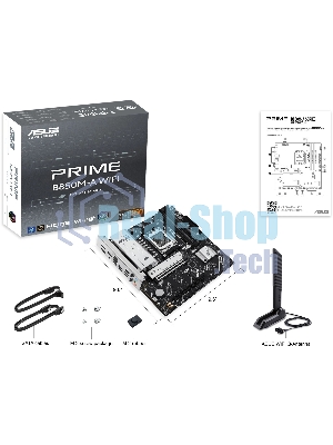 Материнская плата ASUS PRIME B850M-A WIFI, AM5, AMD B850, 4xDDR5, 4xSATA, 3xM.2, 1xPCIe 5.0 x16, 1xPCIe 4.0 x16, 1xHDMI, 2xDP, 1x2.5Gb LAN, Wi-Fi 6E, Bluetooth 5.3, 2xUSB-A 10Gbps, 2xUSB-A 5Gbps, 4xUSB-A 2.0, 3x3.5 мм, 7.1, mATX