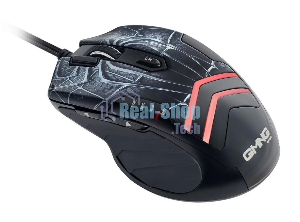 Мышь проводная GMNG XM007 черный/красный, 10000 dpi, USB, кнопки - 7