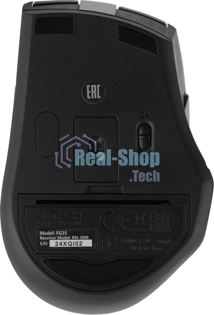 Мышь беспроводная A4Tech Fstyler FG35 серый/черный, 2000 dpi, радиоканал, USB, кнопки - 6