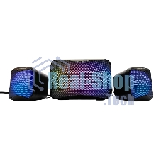Акустическая система 2.1 Gembird SPK-21R, 11Вт, пластик, рег.громкости, RGB подсветка, черный