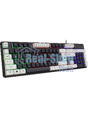 Клавиатура проводная Defender Dark Knight GK-077, USB, черный/белый