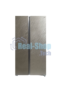 Холодильник Бирюса SBS 541 TGG текстурированное бежевое стекло двухкамерный 343/198 л морозилка слева, NoFrost, Side-by-side