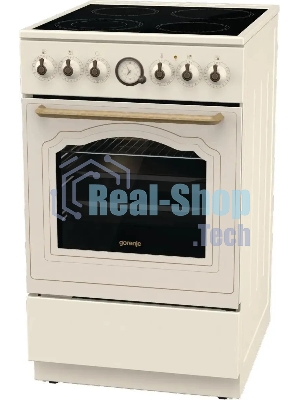 Плита электрическая Gorenje GECS5B70CLI бежевый, конфорок 4 электрических, духовка 70 л, 50 см x 85 см x 59.4 см