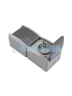 Блок из 2 розеток вертикальный Kranz INDUSTRIAL открытой установки с заземлением, IP54 серый