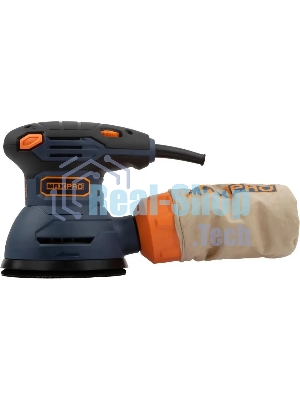 Шлифмашина эксцентриковая MAX-PRO 300 Вт, 5000-12000 об/мин, 125 мм, 1,2 кг, липучка, пылезащищенный выключатель, коробка