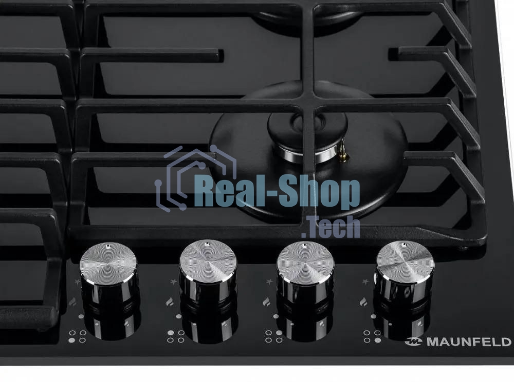 Газовая варочная панель Maunfeld EGHG.64.6CB/G, 4 конфорки, закаленное стекло, черный