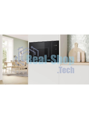 Микроволновая печь встраиваемая Bosch BEL454MB1F 6 Series, 900Вт,LED-display,AutoPilot 8, 25 л, гриль, черный, 382x594x388 мм