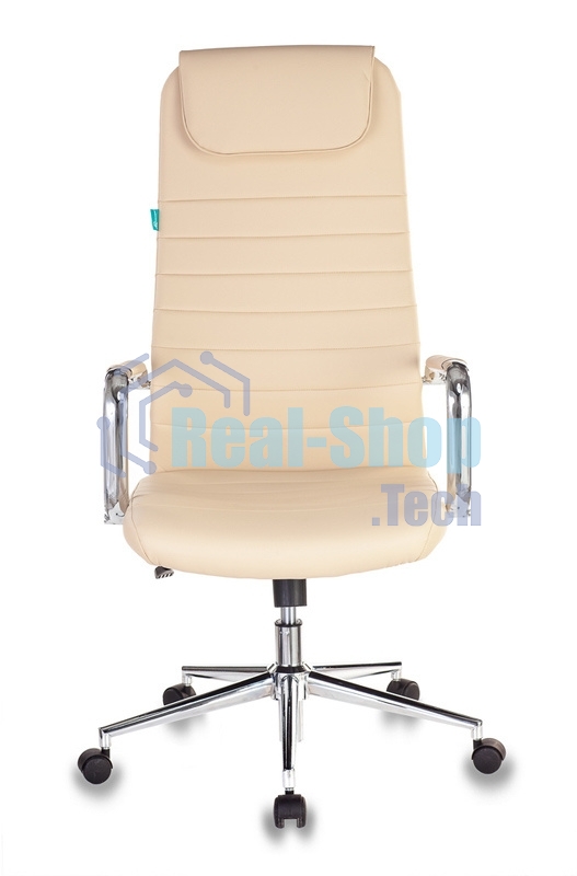 Кресло руководителя Бюрократ KB-9N/ECO/OR-12 бежевый, сиденье бежевый, искусственная кожа, крестовина хром, колеса черный