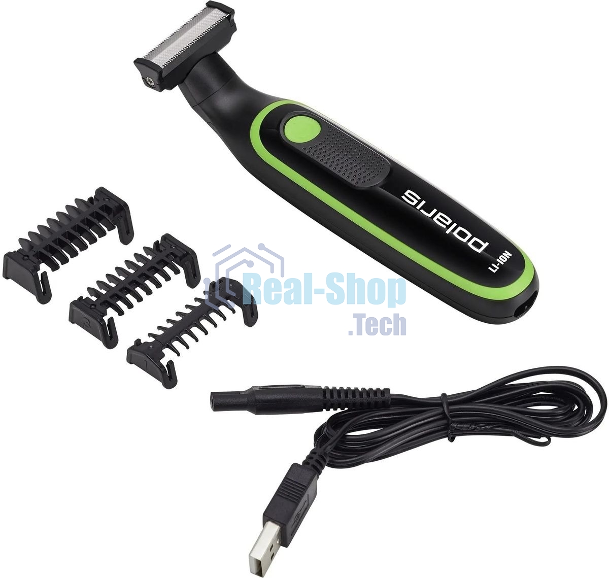 Машинка для стрижки Polaris PHC 0303RB черный/лайм 240Вт