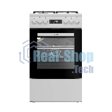 Плита комбинированная Hotpoint HSG5F2HB белый, конфорок 4 шт, духовка 60 л, 50 см x 85 см x 60 см