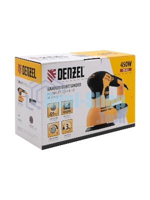 Эксцентриковая шлифовальная машина Denzel OS-125, 450 Вт, 6000-12000 об/мин