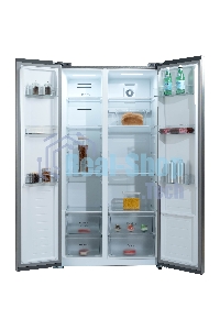 Холодильник Бирюса SBS 541 TGG текстурированное бежевое стекло двухкамерный 343/198 л морозилка слева, NoFrost, Side-by-side