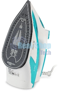 Утюг Vitek VT-8355 (MC) белый/бирюзовый 1. Максимальная мощность 2600 Вт 2. Керамическая подошва 3. Емкость для воды 400 мл