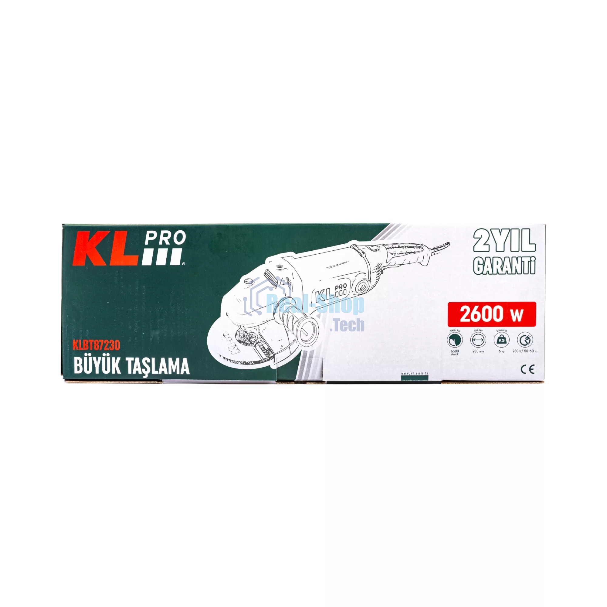 Угловая шлифовальная машина (болгарка) KLPRO KLBT87230 (2600вт, 6500 об/мин, 230мм)