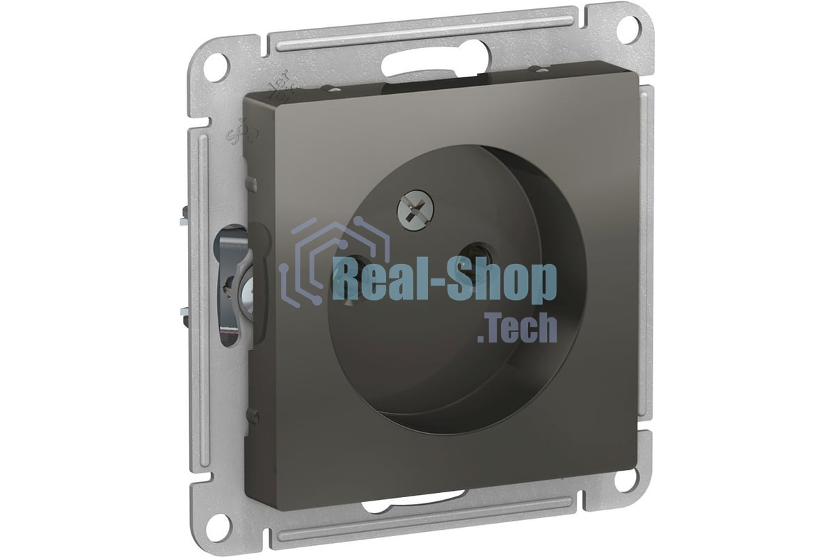 Механизм розетки 1-м СП AtlasDesign 16А IP20 без заземл. сталь SchE ATN000941