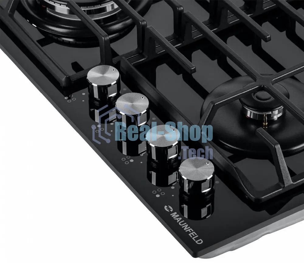 Газовая варочная панель Maunfeld EGHG.64.6CB/G, 4 конфорки, закаленное стекло, черный