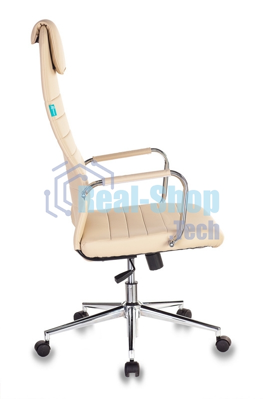 Кресло руководителя Бюрократ KB-9N/ECO/OR-12 бежевый, сиденье бежевый, искусственная кожа, крестовина хром, колеса черный