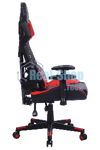 Кресло игровое Cactus CS-CHR-090BLR черный/красный, сиденье черный/красный, эко.кожа/сетка, крестовина пластик, пластик черный