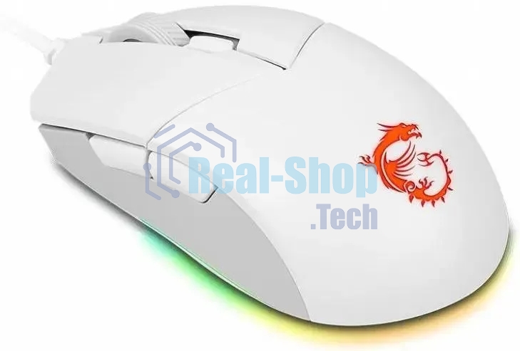 Мышь проводная MSI Clutch GM11 белый, 5000 dpi, USB, кнопки - 6