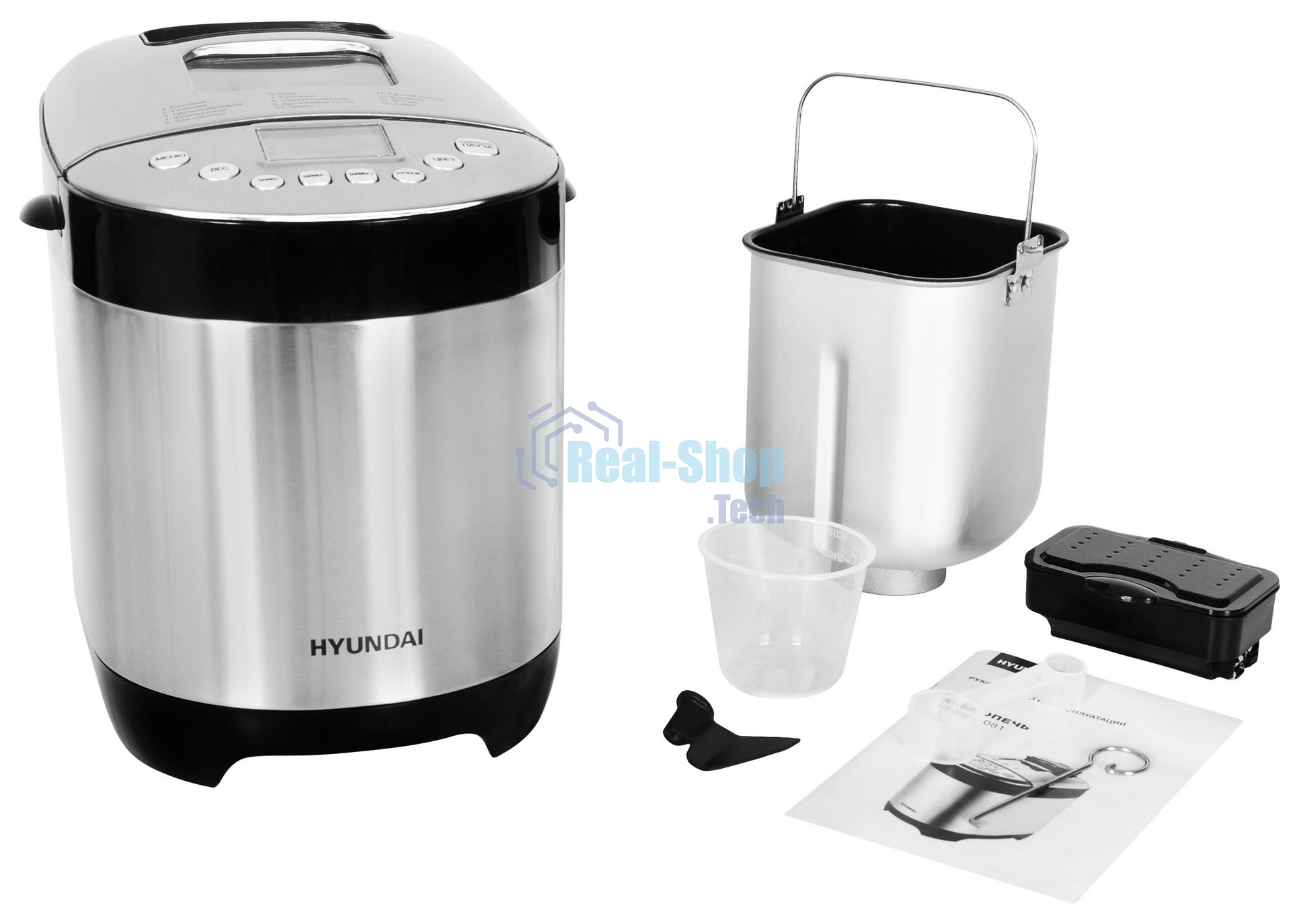 Хлебопечка Hyundai HYBM-4081 550Вт черный/серебристый