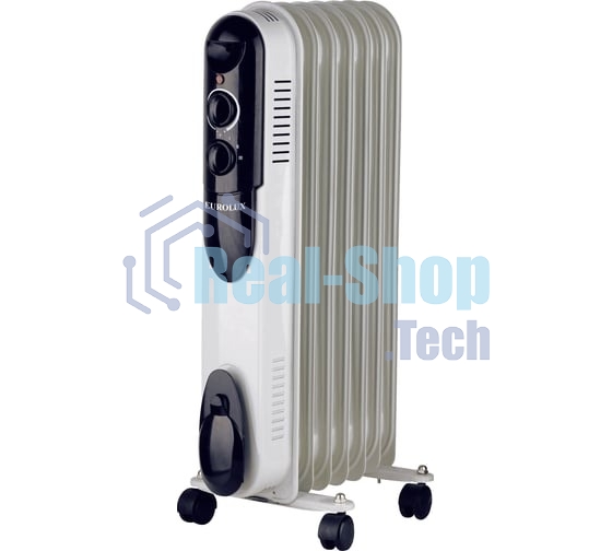 Обогреватель масляный EUROLUX ОМПТ-EU-7Н (7 секций) белый, 1500 Вт, 20 м2, термостат 67/3/18