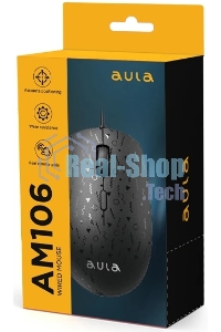Мышь проводная AULA AM106 черный, 2000 dpi, USB, кнопки - 4