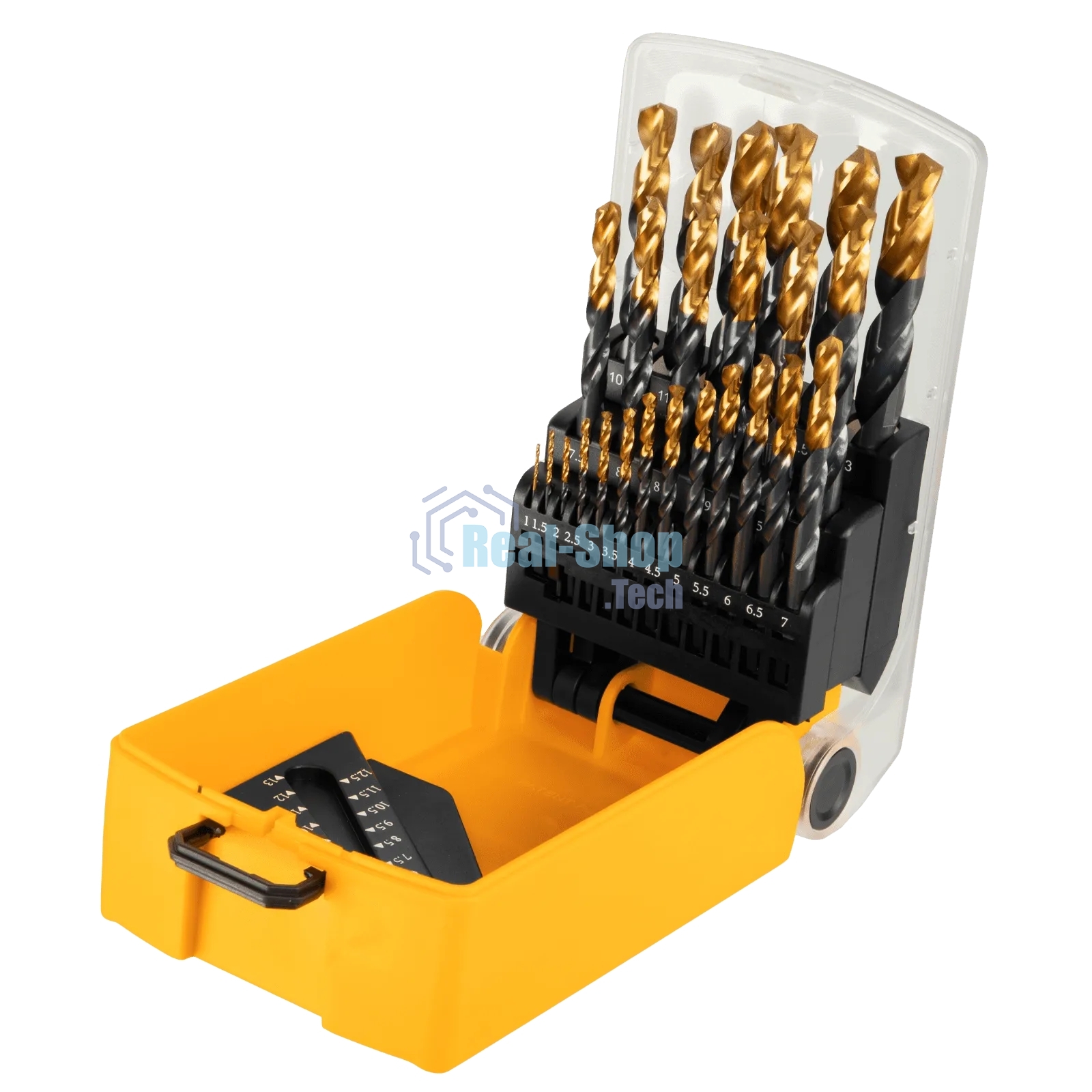 Набор сверл по металлу Denzel 1-13 мм, HSS-Tin, Golden Tip, 25 шт