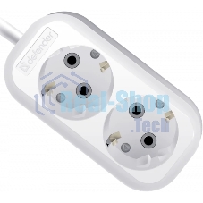 Удлинитель с заземлением Defender R320 16 А, 2 роз х5м, белый