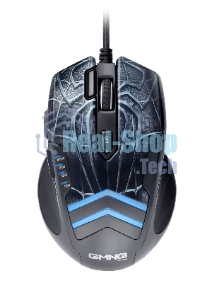 Мышь проводная GMNG XM007 черный/красный, 10000 dpi, USB, кнопки - 7