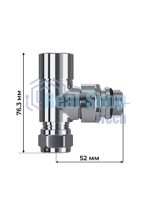 Набор термостатический трехосевой Royal Thermo Design Pro 15мм М30х1,5 (Хром)