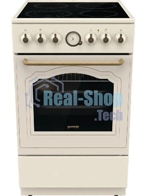Плита электрическая Gorenje GECS5B70CLI бежевый, конфорок 4 электрических, духовка 70 л, 50 см x 85 см x 59.4 см