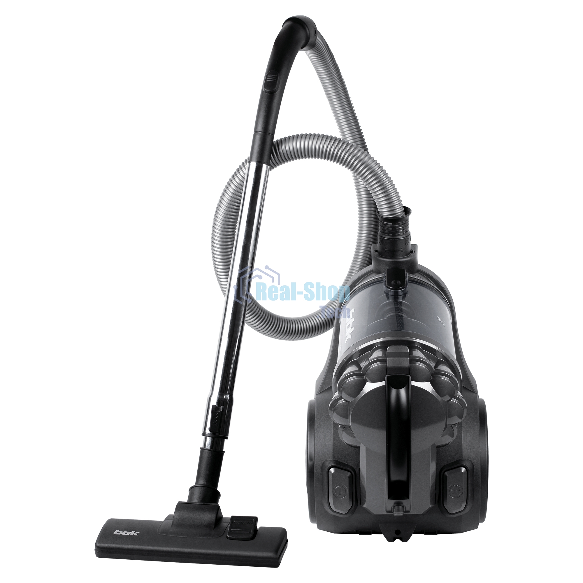 Пылесос BBK BV1505 серый/черный, 350/2000 Вт, уборка сухая, пылесборник контейнер 2 л