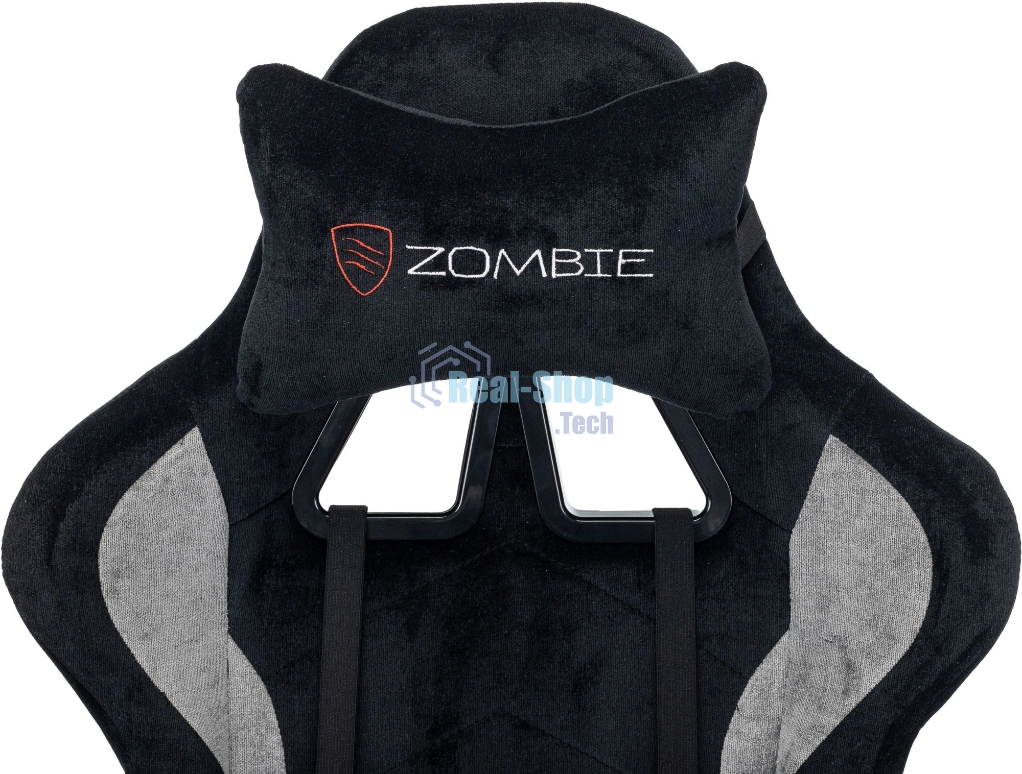 Кресло игровое Zombie Storm/F черный/серый крестов. пластик подст.для ног