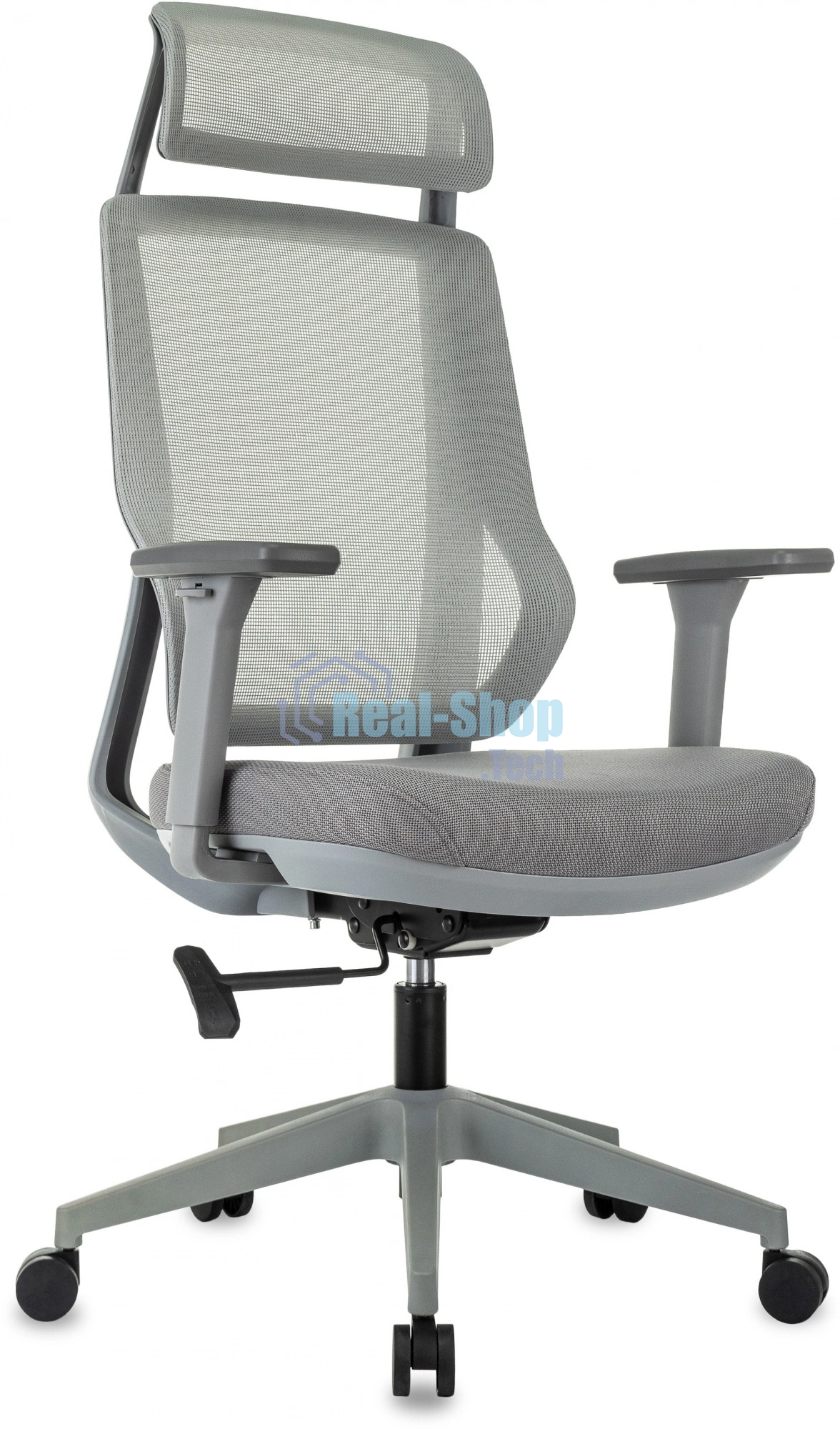 Кресло руководителя Бюрократ MC-G411N-H серый, сетка/ткань, с подголов. крестов. пластик, пластик серый