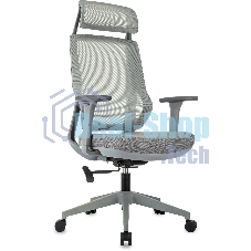 Кресло руководителя Бюрократ MC-G411N-H серый, сетка/ткань, с подголов. крестов. пластик, пластик серый