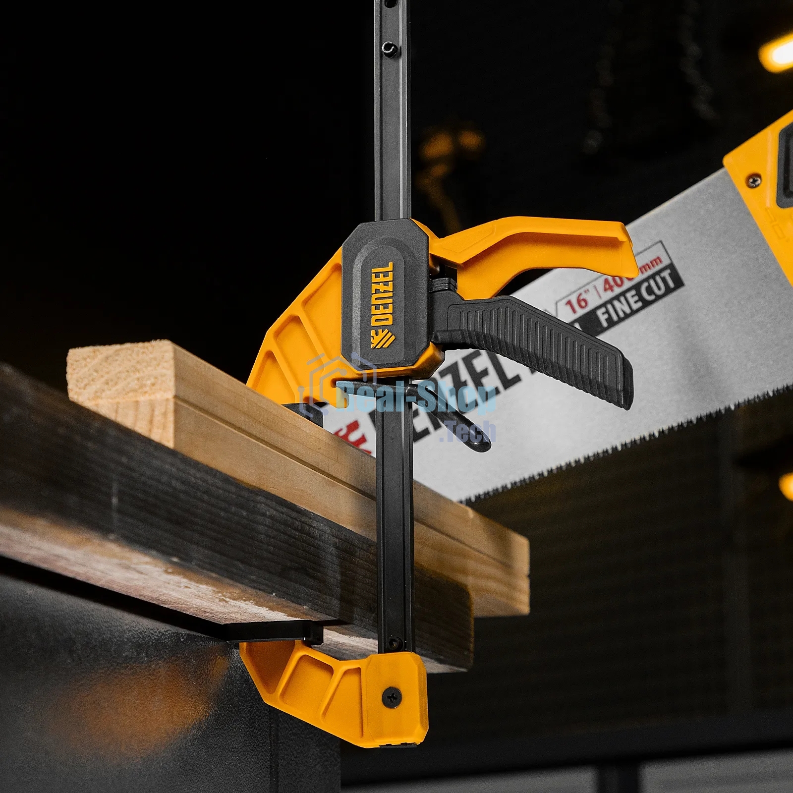 Струбцина Denzel F-образная, быстрозажимная, 150 х 55 мм, усиленный нейлоновый корпус