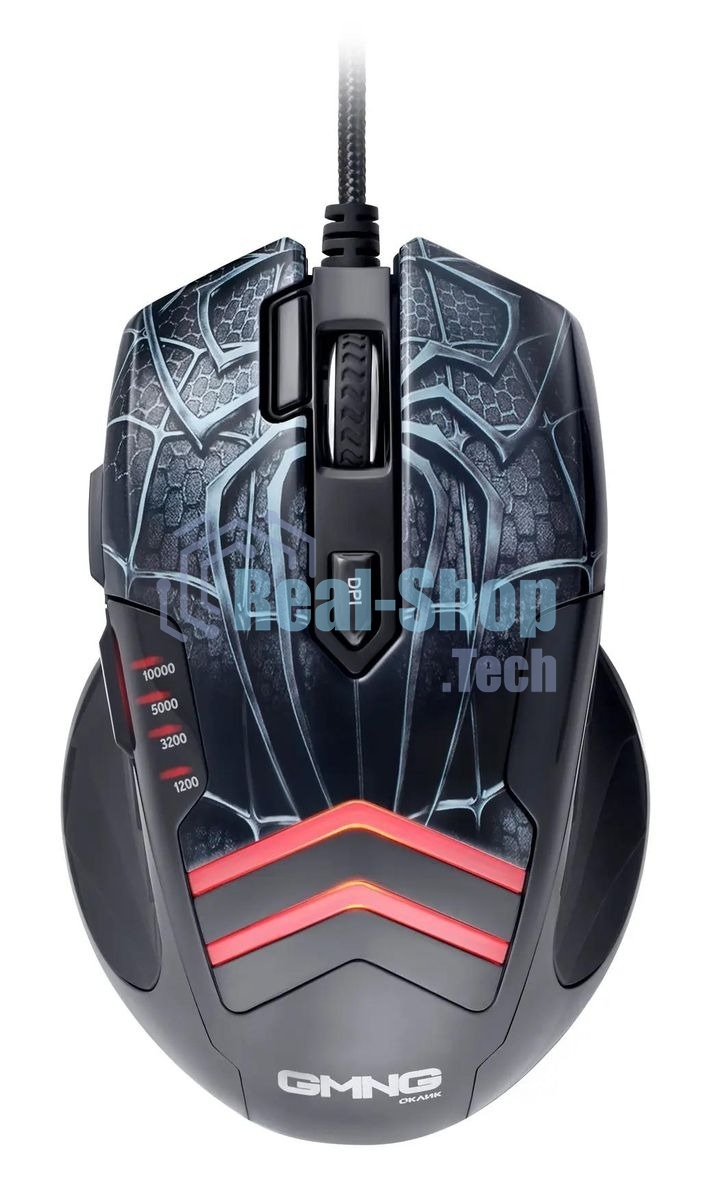 Мышь проводная GMNG XM007 черный/красный, 10000 dpi, USB, кнопки - 7