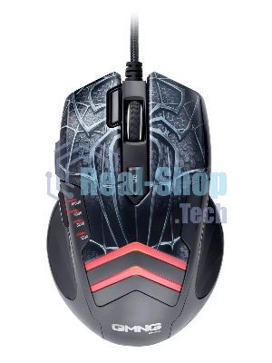 Мышь проводная GMNG XM007 черный/красный, 10000 dpi, USB, кнопки - 7