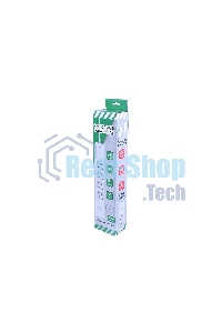 Бытовой удлинитель PowerCube, 4 р с/з вык., 3USB, 3500 Вт, 16А, 1.9 м, 3x1,0 (белый) PC-6-2M