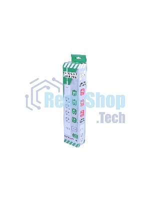 Бытовой удлинитель PowerCube, 4 р с/з вык., 3USB, 3500 Вт, 16А, 1.9 м, 3x1,0 (белый) PC-6-2M