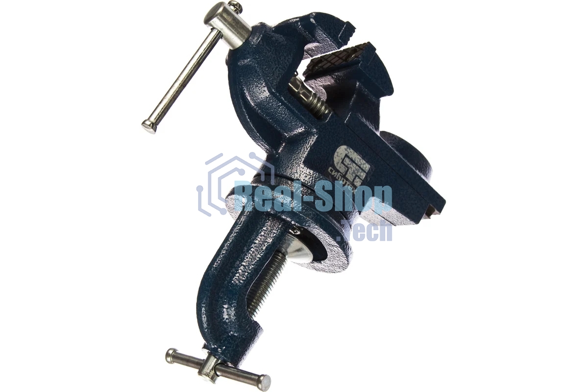 Тиски слесарные Сибртех, настольные, поворотные, ширина рабочих губок 50 мм, наковальня