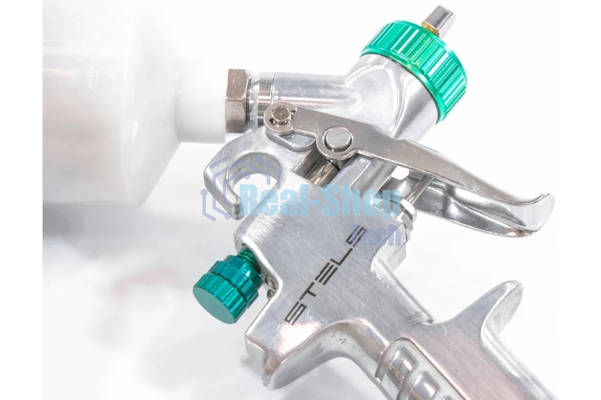 Краскопульт пневматический STELS ag 810 hvlp 57361гравитационный сопло 0.8мм и 1мм