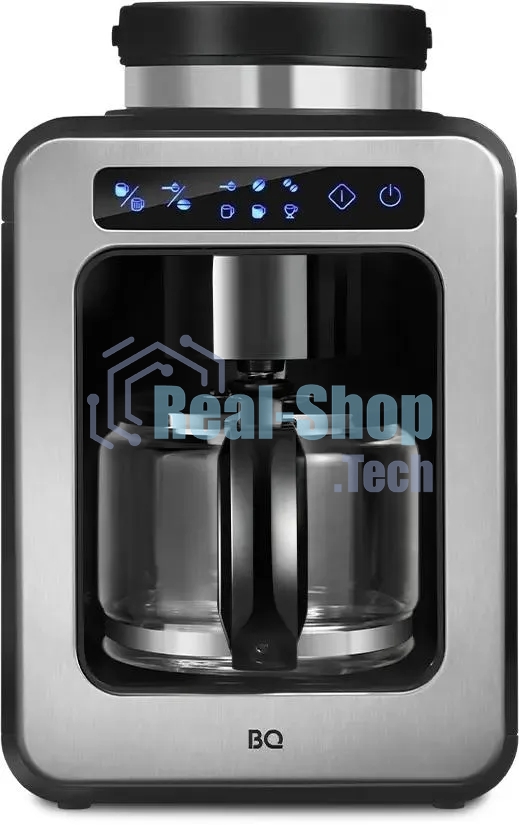 Кофеварка капельная BQ CM7000 черный/стальной, исп. кофе - зерновой/молотый, 0.6 л, 600 Вт