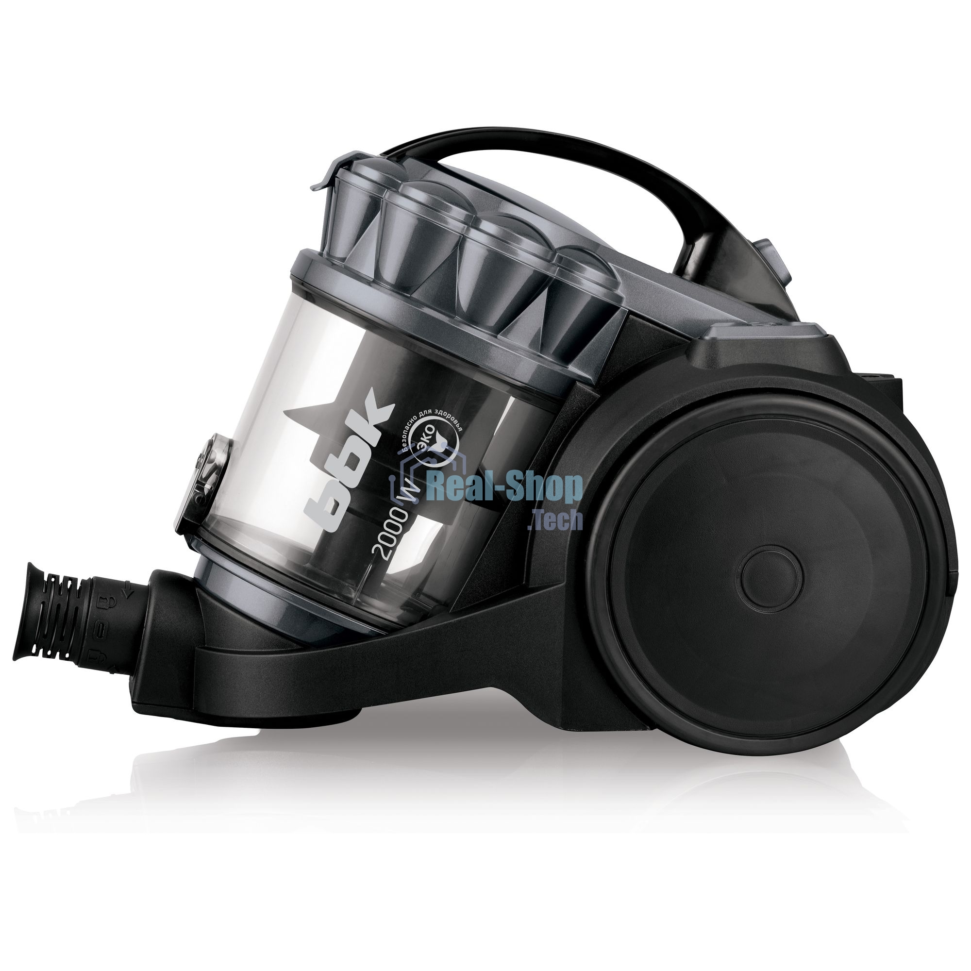 Пылесос BBK BV1505 серый/черный, 350/2000 Вт, уборка сухая, пылесборник контейнер 2 л
