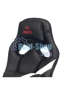 Кресло игровое Zombie DRIVER черный/белый, искусственная кожа, с подголов. крестовина пластик