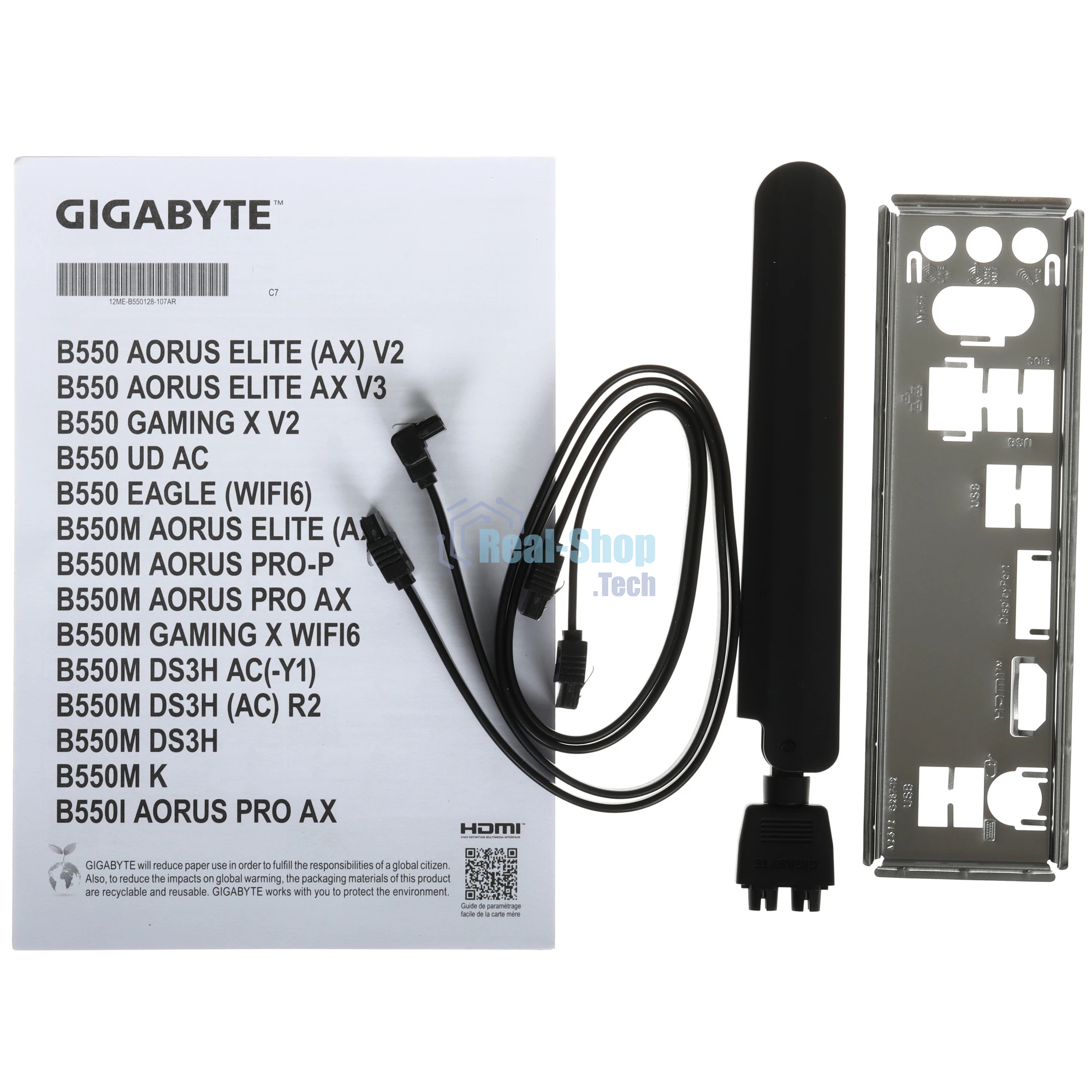 Материнская плата Gigabyte B550M DS3H AC R2, AM4, AMD B550, 4xDDR4, 4xSATA, 2xM.2, 1xPCIe 4.0 x16, 1xPCIe 3.0 x4, 1xPCIe 3.0 x1, 1xDP, 1xHDMI, 1x1Gb LAN, Wi-Fi, Bluetooth 5.0, 4xUSB-A 5Gbps, 2xUSB-A 2.0, 3x3.5 мм, 7.1, mATX
