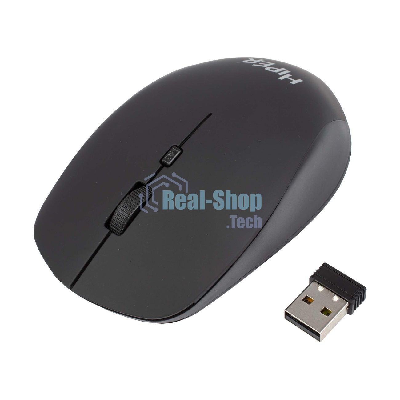 Мышь беспроводная HIPER HOMW-091 черный, 1600 dpi, радиоканал, USB, кнопки - 4