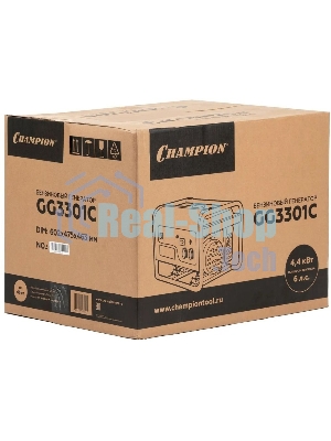 ГенераторCHAMPION GG3301C (2,8/3,1кВт 6лс 15л46кг высокий пусковой ток, 7кВт), шт