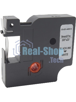 Картридж ленточный Cactus CS-D1-40913 9мм, черный шрифт, белый фон, 7м для DYMO LM 160, 210D, 280, PnP, 420P, 500 TS; Rhino Pro 6000, 5200, 4200