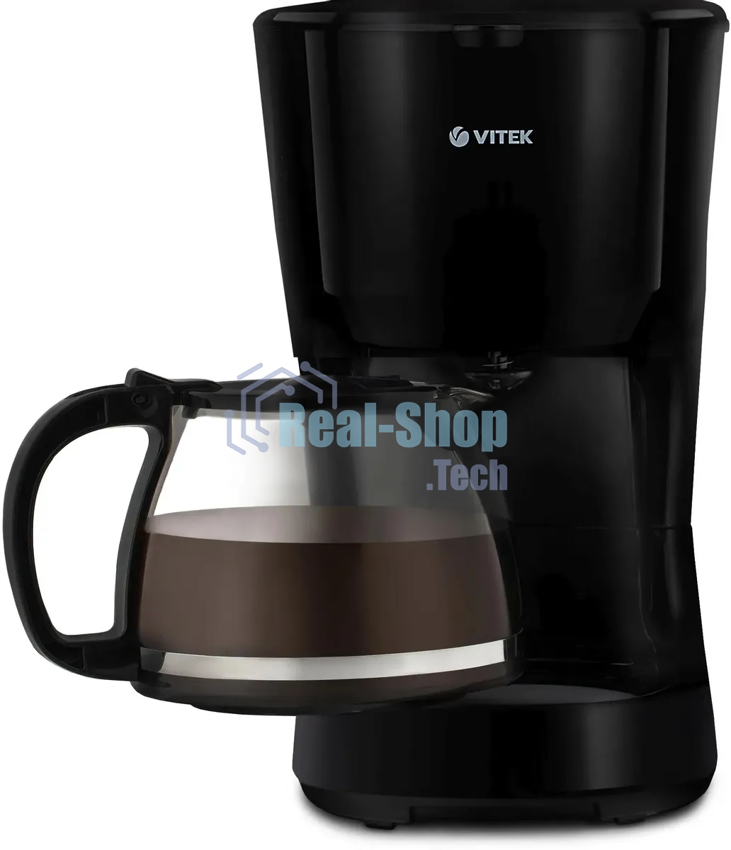 Кофеварка капельная Vitek VT-1528 BK черный, исп. кофе - молотый, 1.25 л, 750 Вт